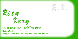 rita kery business card